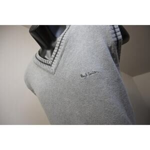 Paul Smith Knitted Vest Gray V Neck Pullover Sweater Mens Size‎ XL